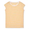 Mads Nørgaard Fine Jersey Stripe Teasy Tee Brilliant White/Zinnia