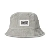 Mads Nørgaard Washed Cotton Twill Bucket Hat Grey Melange