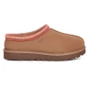Mørkebrun UGG W Tasman II slipper i blødt ruskind med broderet kant og flad mørk sål