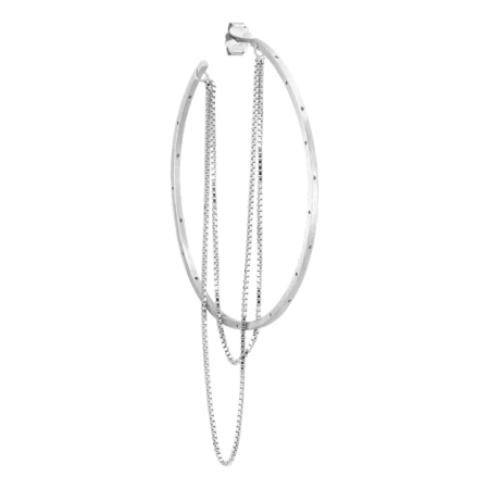 Jane Kønig Big Orbis Chain Hoop Silver