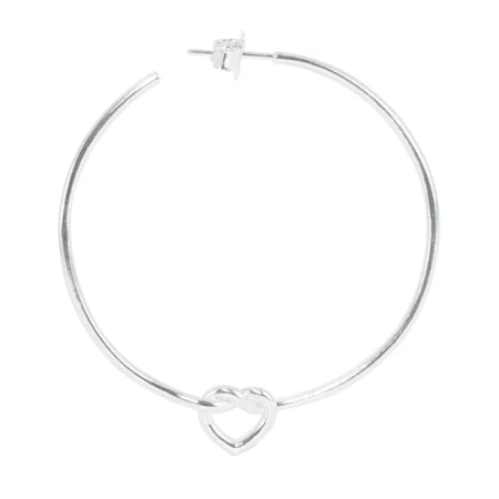 Jane Kønig Big Tied Heart Hoop Silver