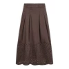 Co'Couture PoppyCC Pleat Scallop Skirt Dark Brown