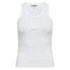 Ganni Compact pointelle rib jersey Tank top Bright White