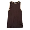 Brun Nørgaard På Strøget NPS Tank Top med camel kontrast-kanter hos MAAK Shop - model 101684