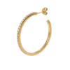 Jane Kønig forgyldt Olympia Hoop m. zirkoner 27 mm single ørering i 18 karat guld hos MAAK Shop - model OHS27-SS26-SS-G