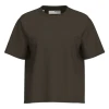 Mørk beige og kortærmet SlwEssential Boxy Tee t-shirt til kvinder fra Selected Femme.