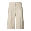 Selected Femme SlfVilka HW Bermuda Shorts White Pepper