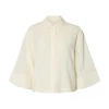 Selected Femme SlfFinnie Relaxed 3/4 Sun Shirt Egret