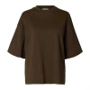 Mørkebrun oversized Selected Femme SlwColwoman t-shirt til kvinder hos MAAK Shop - Delicioso model 16097896