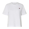 Selected Femme SlfElla SS EMB Boxy Tee FT Brown Heart