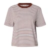 Selected Femme SlwEssential SS Striped Boxy Tee Cherry Mahogany