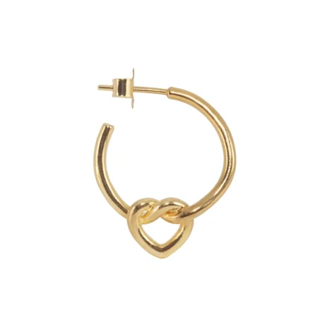 Jane Kønig Tied Heart Hoop Guld
