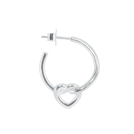 Jane Kønig Tied Heart Hoop Silver
