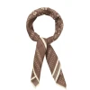 Becksöndergaard Talianna Cotta Scarf Chocolate Brown mørkebrunt bomuldstørklæde med detaljeret print og klassisk kant