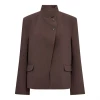 Co'Couture AcileCC High Collar Blazer Brown