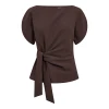Co'Couture AcileCC Pleat SS Blouse Brown