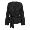 Co'Couture LunaCC Pleat Tie Blouse Black