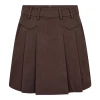 Co'Couture LunaCC Pocket Pleat Mini Skirt i farven Dark Brown hos MAAK Shop