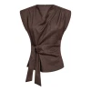 Co'Couture SinaCC Pin Pleat Top Dark Brown