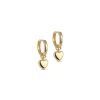 Enamel Copenhagen Amore Hoops Guld forgyldte creoler med rent guld hjertevedhæng
