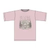 Lyserrød Ganni Basic Cotton Relaxed T-shirt med bamseprint til kvinder