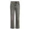 Lysegrå Gestuz GZjade HW straight jeans med lige ben og høj talje til kvinder