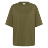 Gestuz GZtimune tee Military Olive 10911405 grøn oversize t-shirt i oekologisk bomuld til kvinder fra MAAK Shop