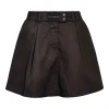 Mørkebrun lang Bailey Cargo Midi Skirt nederdel med rå sidelommer og bæltestropper til kvinder fra Haute L'Amitié.