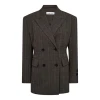 Haute L'Amitié Waist Fit Check Blazer Mocca figursyet ternet blazer