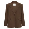Mørkebrun meleret Ichi IhFava Oversize Blazer habitjakke til kvinder