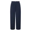Ichi IHNaida Pants Dark Navy med vide ben og elastisk linning