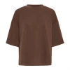 Ichi IHNaida SS T-shirt Chicory Coffee med boxy pasform og korte ærmer