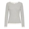 Ichi IhNellaya LS T-Shirt Gml Cloud Dancer 20126123 stribet langaermet bluse til kvinder fra MAAK Shop