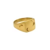 Jane Kønig Half Moon Signet Ring Guld
