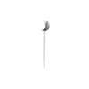 Jane Kønig Single Half Moon Chain Stud Silver (Right)