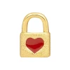 LULU Copenhagen Love Lock hængelås-ørering i guld med emaljehjerte
