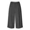 Second Female Anjou Cropped Trousers Dark Grey Melange