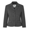 Second Female Anjou Short Blazer Dark Grey Melange