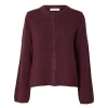 Selected Femme SlwLulu New Knit Cardigan i farven Tawny Port Melange hos MAAK Shop