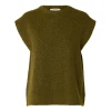 Selected Femme SLWLulu SL Knit Vest Fir Green med rund hals