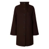 Selected Femme SLWZia-Vinni Wool Blend Coat Delicioso brun knælang uldfrakke