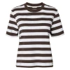 Selected Femme SlwEssential SS Striped Boxy Tee Delicioso 16087918 stribet brun t-shirt til kvinder fra MAAK Shop