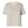 Selected Femme SlwEssential SS Striped Boxy Tee Delicioso 16087918 stribet brun t-shirt til kvinder fra MAAK Shop