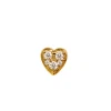 STINE A Petit J'adore Earring Single Guld hjerteformet ørestik i 18 karat forgyldt sterlingsølv med hvide funklende zirkoner